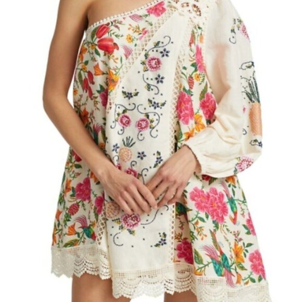 Farm Rio Toucan's Garden‎ One-Shoulder Printed Dress - Size Small - Picture 3 of 7